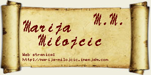 Marija Milojčić vizit kartica